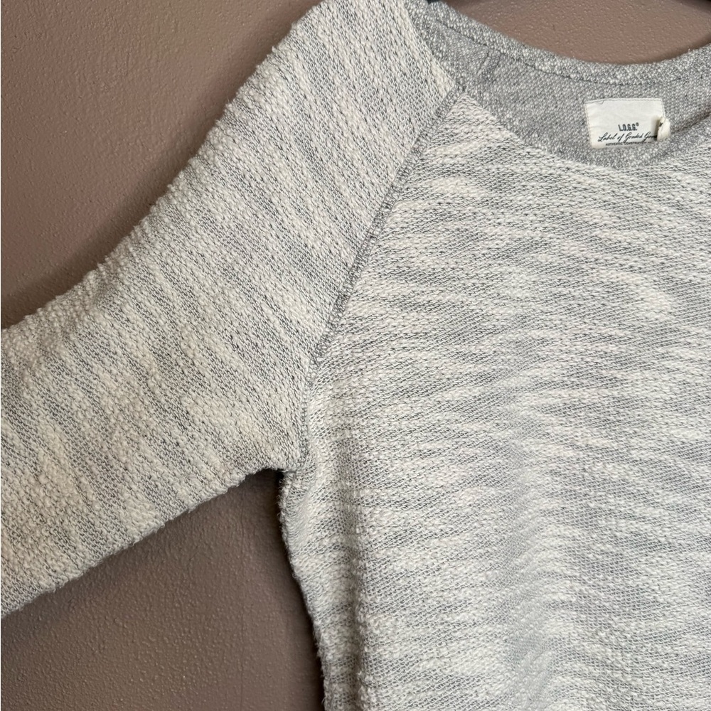 H&M L.O.G.G. Womens Gray & White Cotton Pullover Sweater Size Medium Cabincore - Picture 14 of 16
